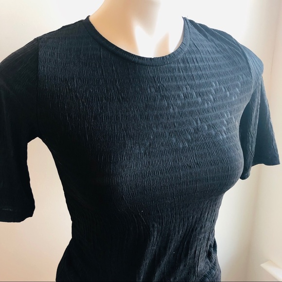 5/$25 ZARA black quarter sleeve shirt - Picture 4 of 8